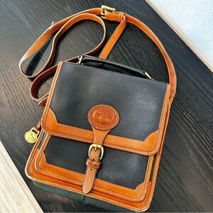 Dooney & Bourke Black and Tan Leather Crossbody Bag